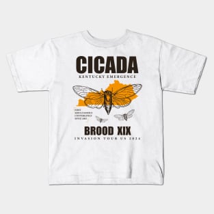 Cicada Kentucky Map Invasion Emergence Brood XIII 2024 Kids T-Shirt